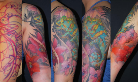 Tattoos - Color Chameleon Tattoo - 61595